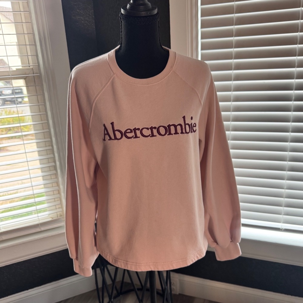 Abercrombie & Fitch Soft AF Collection Pink Embroidered Sweatshirt Womens Medium